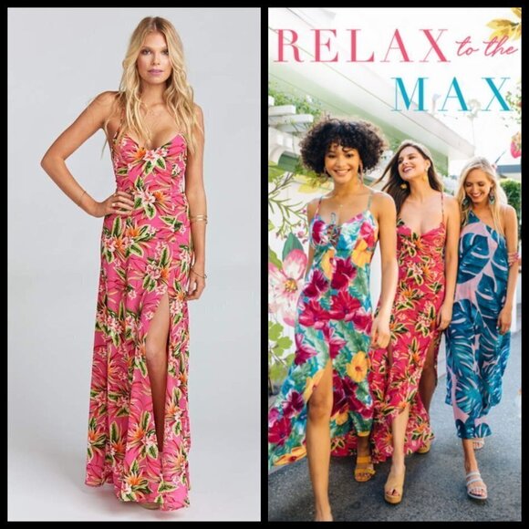 💕SHOW ME YOUR MUMU💕 Nicole Maxi Dress ~ Truly Tropical Pebble Small S NWOT - Picture 1 of 16